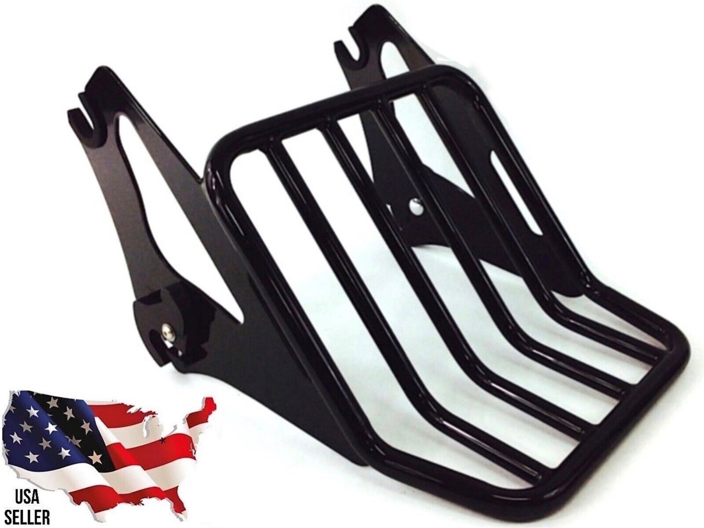Black Harley Detachable Luggage Rack 2009-2023 Street Road King Glide 50300042A ELECTRA TOURING QUICK RELEASE TWO UP 2UP