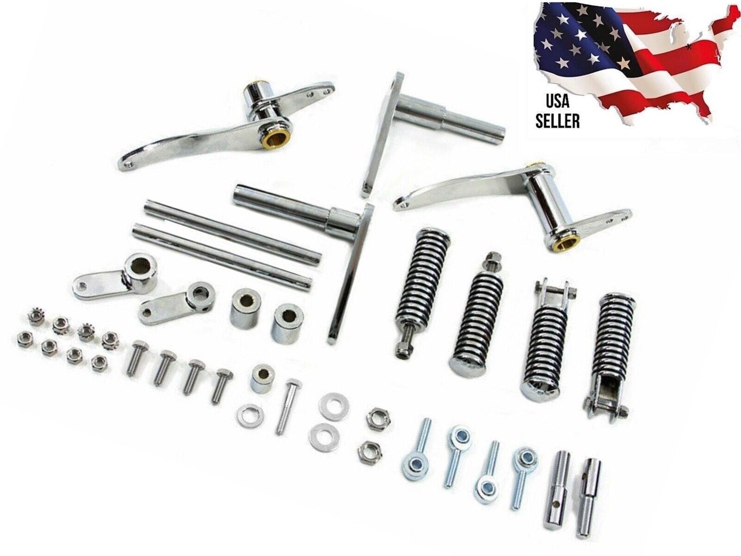 V-TWIN Forward Control Kit Chrome Harley Sportster 1977-1978 SUPER H XLH TOURING XLT XL 22-0701 FOOT PEGS SHIFTER SHIFT LEVER BRAKE