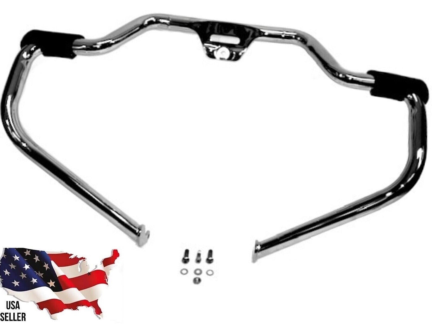 NEW Chrome Mustache Harley Softail Engine Guard 2018 2019 2020 2021 REF 49000140 2022 2023 2024 CRASH BAR HIGHWAY BARS LOW RIDER FATBOY STREET BOB