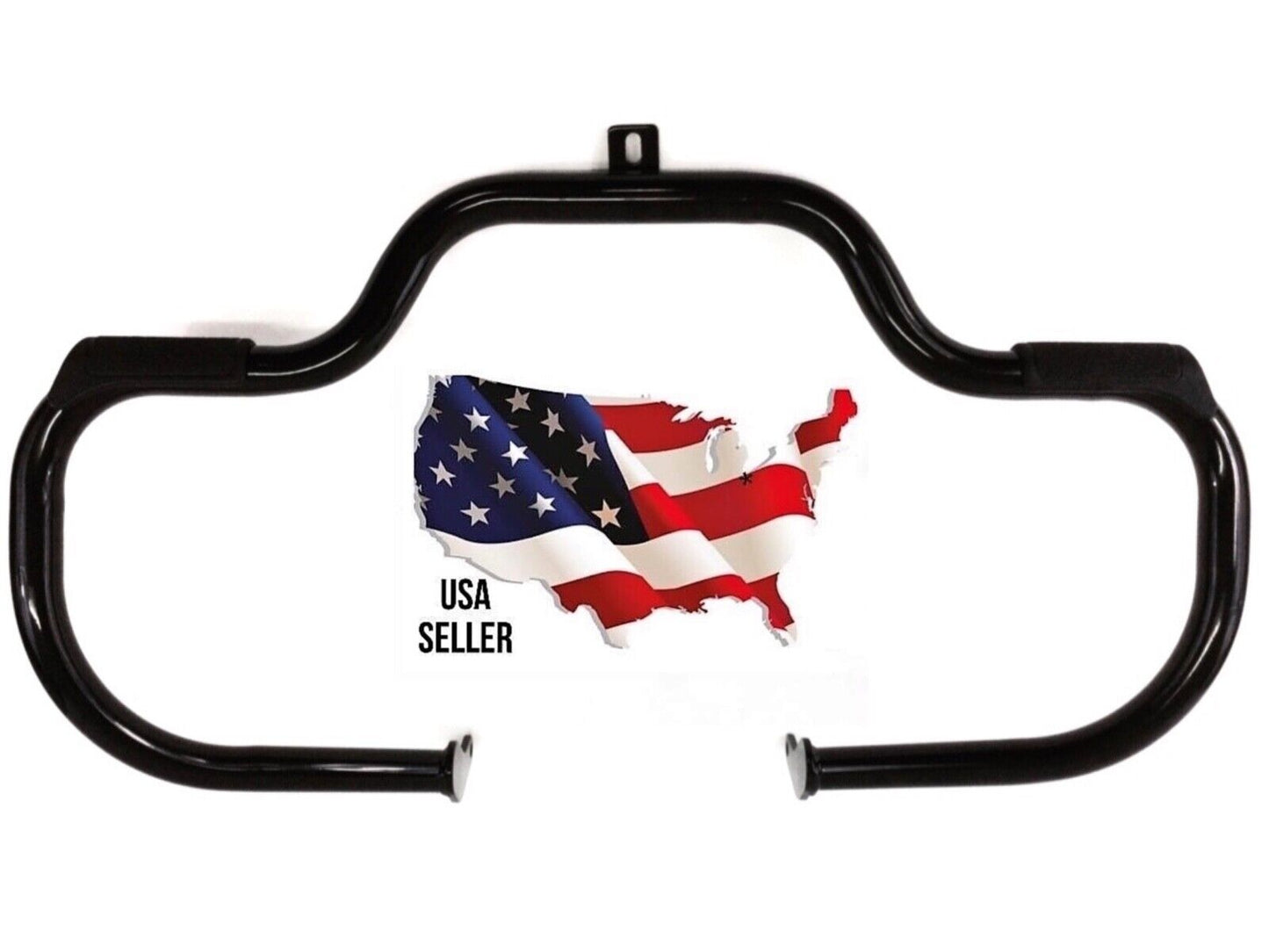 Black Harley Softail Engine Guard 49440-10 Fat Boy Heritage Classic 2000-2017 FL LO CROSS BONES CRASH HIGHWAY BAR MUSTACHE SLIM FLS