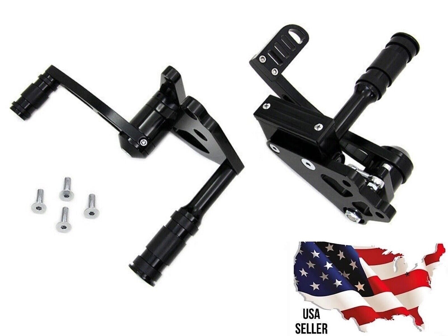 Harley 22-0782 Black Forward Controls Foot Pegs 82-94 SUPER GLIDE Brake Shifter SHIFT LEVER V-TWIN BILLET FXR