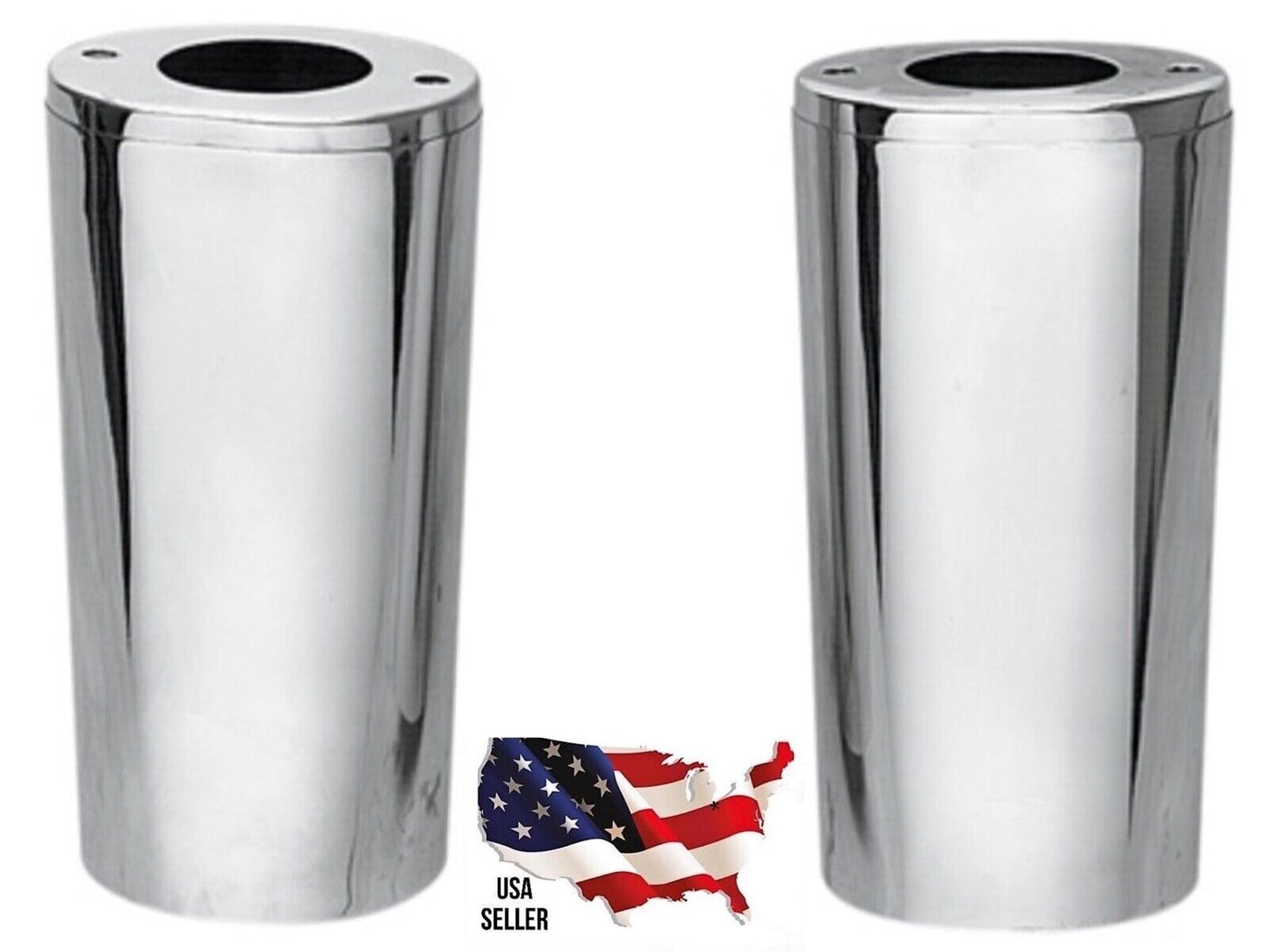 Harley CHROME front Fork Sliders Covers Cow Bells FLH+2"45963-97 road king Glide STREET SOFTAIL SLIM FATBOT HERITAGE TOURING TRIKE